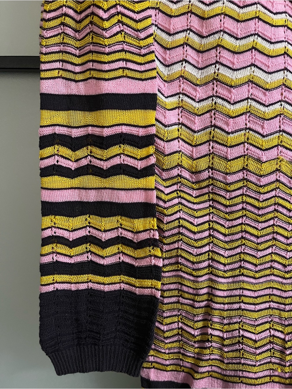 M by Missoni Pink, Yellow & Black Zigzag Longline Cardigan - Picture 3 of 4